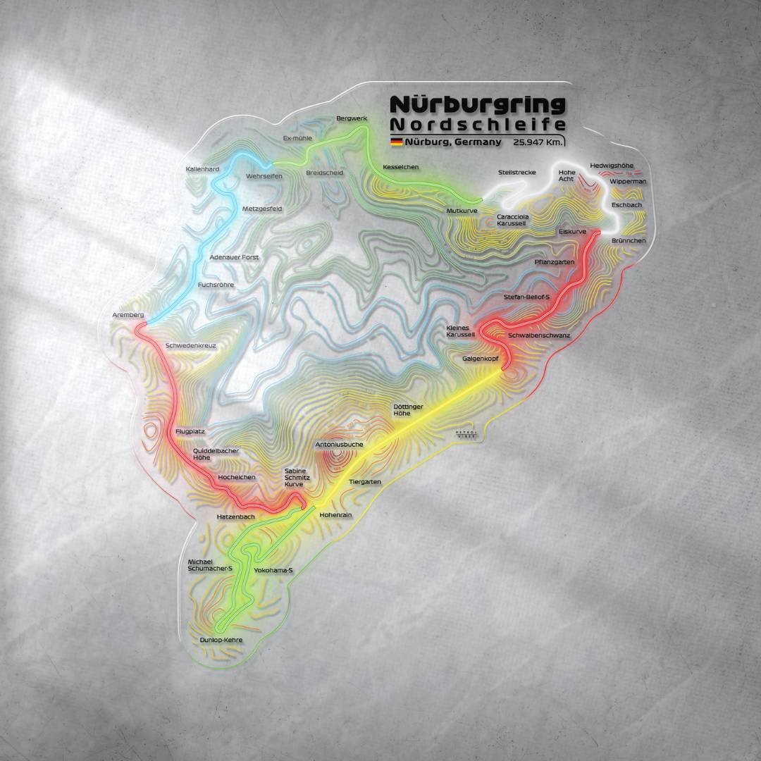 Nürburgring Nordschleife Circuit de course néon