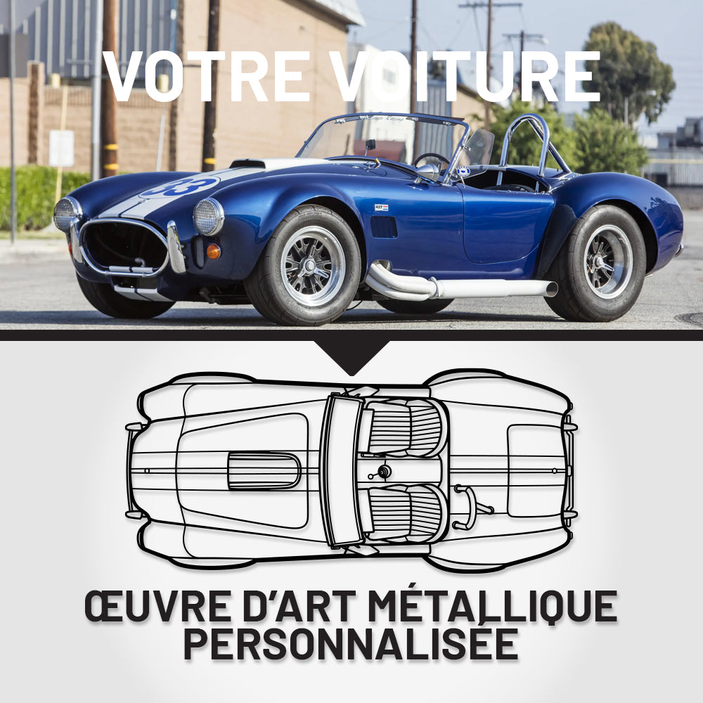 Art Mural Métallique : Silhouette de Voiture Personnalisée