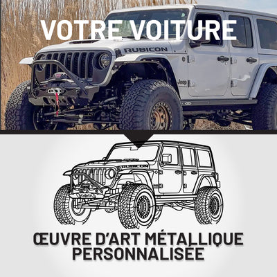 Art Mural Métallique : Silhouette de Voiture Personnalisée