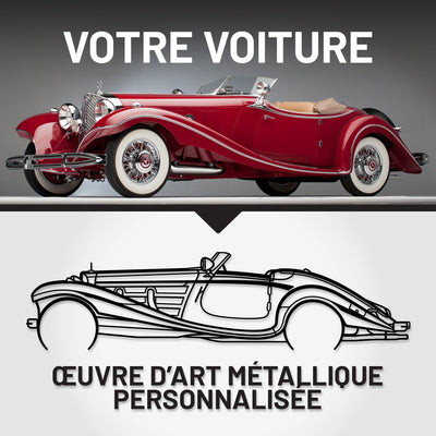 Art Mural Métallique : Silhouette de Voiture Personnalisée