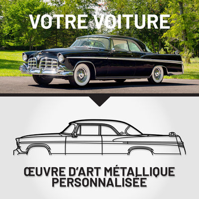 Art Mural Métallique : Silhouette de Voiture Personnalisée