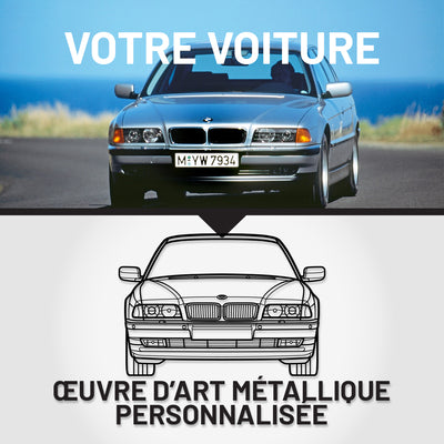 Art Mural Métallique : Silhouette de Voiture Personnalisée