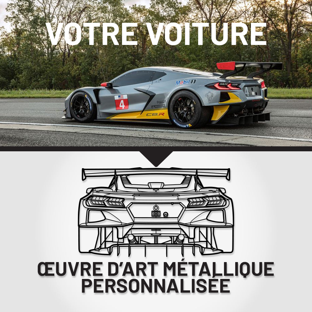 Art Mural Métallique : Silhouette de Voiture Personnalisée