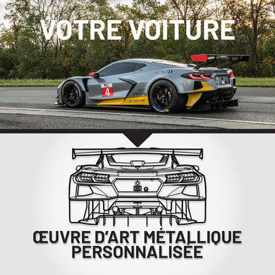 Art Mural Métallique : Silhouette de Voiture Personnalisée