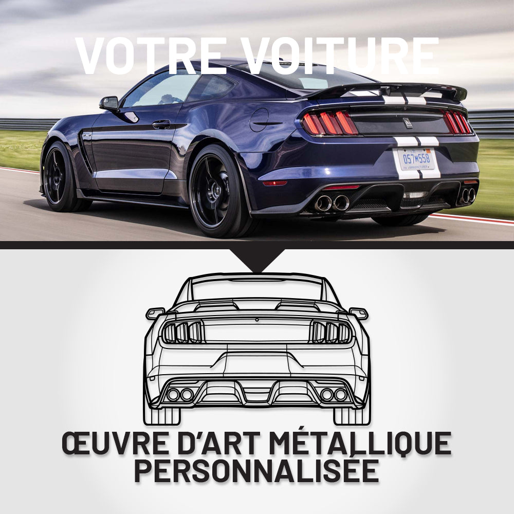Art Mural Métallique : Silhouette de Voiture Personnalisée