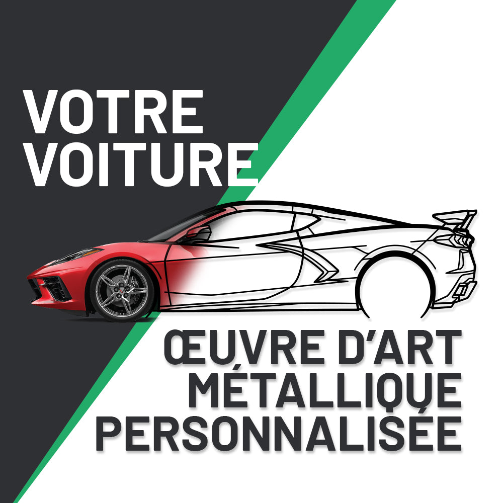Art Mural Métallique : Silhouette de Voiture Personnalisée