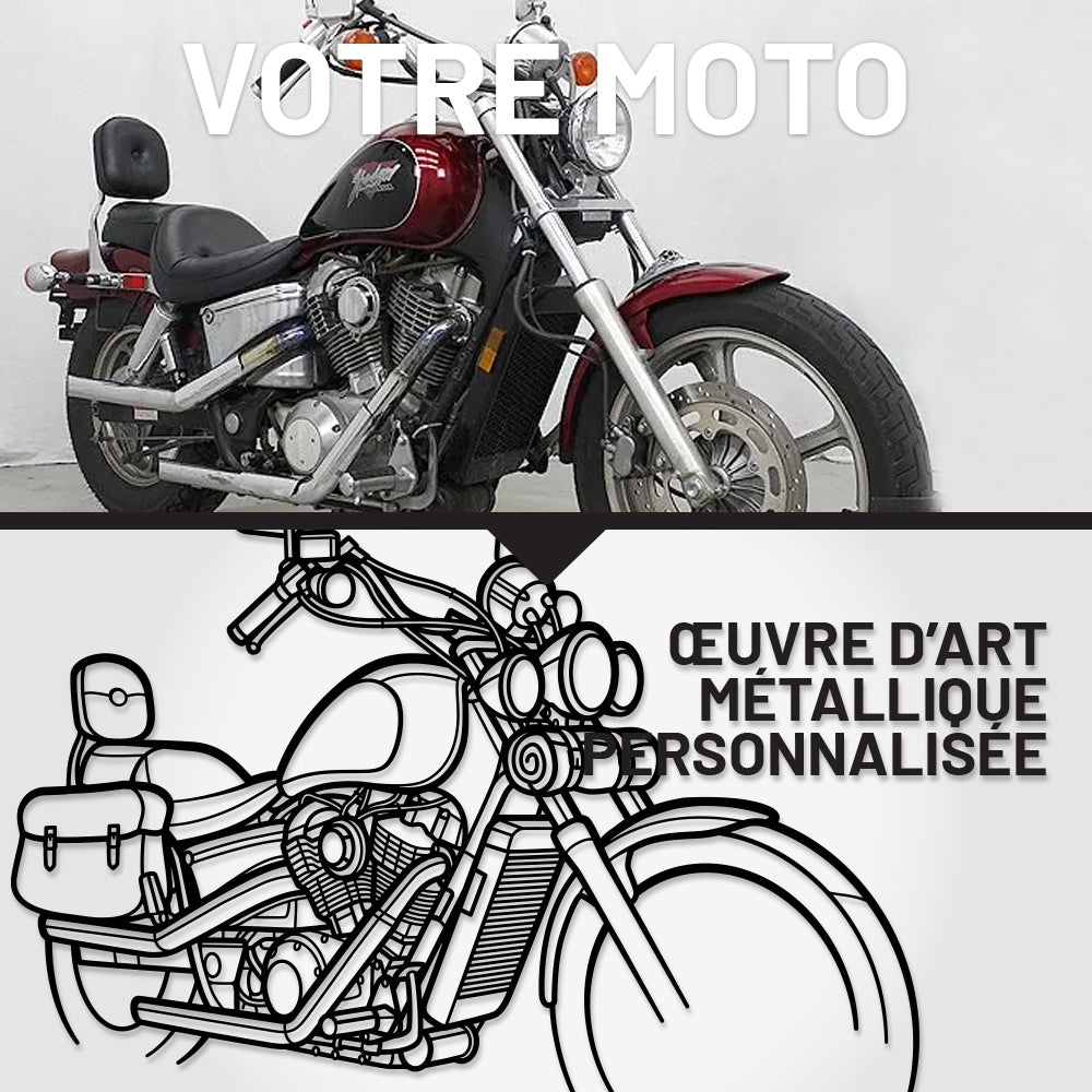 Art Mural Métallique : Silhouette de Moto Personnalisée