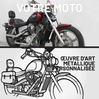 Art Mural Métallique : Silhouette de Moto Personnalisée