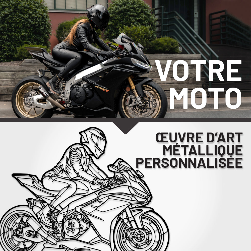Art Mural Métallique : Silhouette de Moto Personnalisée