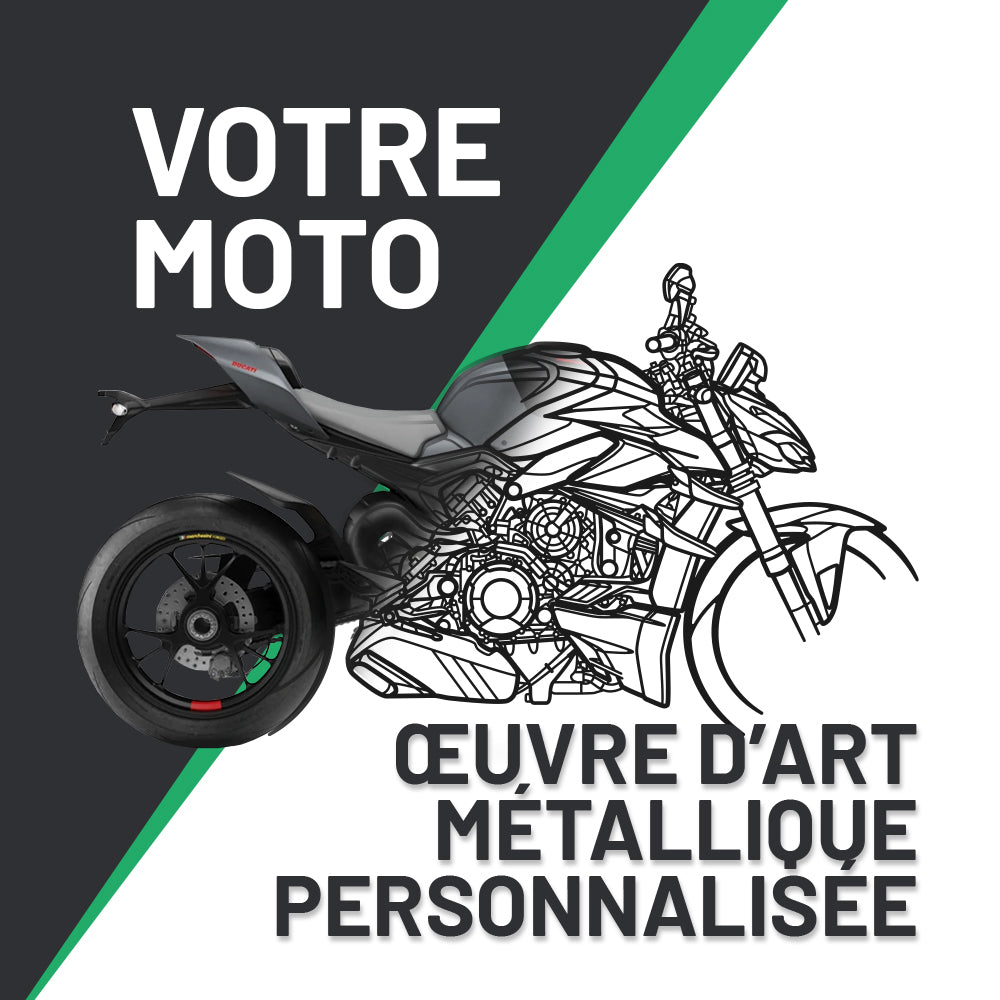 Art Mural Métallique : Silhouette de Moto Personnalisée