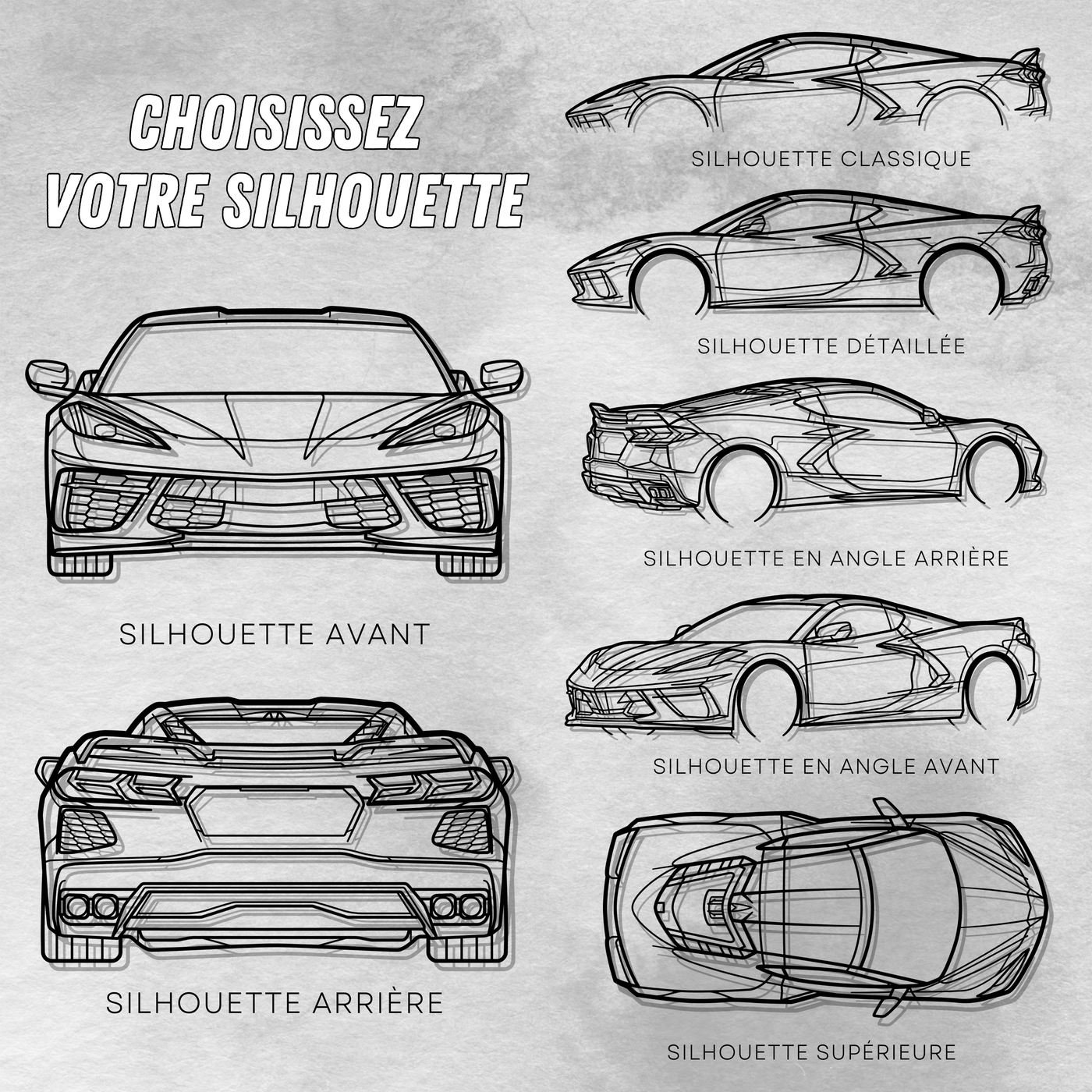 Art Mural Métallique : Silhouette de Voiture Personnalisée